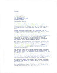 ["Letter From John Jofkp To Dirksen About Children Being Evicted From An Orphanage Due To Non-compliance With The Civil Rights Act Of 1964. Jofkp States That This Action Is A Reckless Use Of Governmental Power And Is Alarming To The People Of Roanoke Valley."]