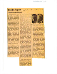["Article about the Department of Health, Education, and Welfare introducing an education bill. The bills goal will be to provide extra Federal funds to school districts that achieve integration."]
