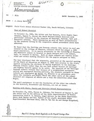 ["Letter From Thoron Johnson To N.E. Hutson About South Holland's School District And Meetings Being Held To Promote And Start Integration Within The District."]