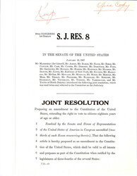 ["Joint Resolution 8 Is A Proposed Amendment To Lower The Voting Age To 18 Years Old."]