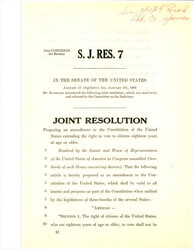 ["Joint Resolution To Extend The Right To Vote To Citizens 18 Years Or Older Proposed By Senator Randolph"]