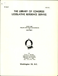 ["State Statutory Provisions Put Into Place To Prevent Discrimination In Labor And Employment Practices."]