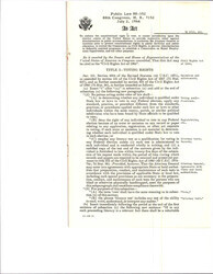 ["Civil Rights Act Of 1964 Deals With Voting Rights, Relief Against Discrimination In Public Places, Desegregate Public Facilities, Desegregate Public Education, Extended The Commission On Civil Rights, Nondiscrimination In Federally Assisted Programs, Equal Employment Opportunity, And Procedure Of Civil Rights Cases."]