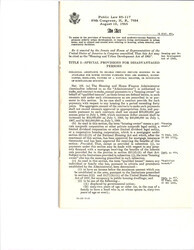 ["Housing And Urban Development Act Of 1965, Extension Of Fha Programs, Low-rent Housing In Private Accommodations, Treatment Of Handicapped And Elderly In Public Housing, Acquisition Of Certain Properties Situated At Or Near Military Bases Which Have Been Ordered To Be Closed, Mortgage Insurance, Lease Guarantees, College Housing, Federal National Mortgage Association, And Open- Space Land And Urban Beautification And Improvement."]