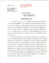 ["Dirksen's Weekly \"a Senator's Notebook\" Column About How The Voting Rights Act Of 1965 Applies To Literacy Tests. He Includes A Proposal By The Nixon Administration Which Would Further Ban Literacy Tests And Give The Attorney General The Power To Send Voting Examiners To Any State And File Suit, It Also Creates A Presidential Commission To Study Voting Discrimination And Corrupt Voting Practices."]