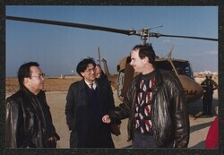 ["[Caption: DKI on defense trip to Afghanistan, Pakistan, Uzbekistan. Picture dated: February 20, 2002.]"]