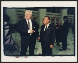 ["Caption: DKI with Senator Ted Kennedy, Wash., D.C., 2002. Photo from Sen. Kennedy, 4/15/02."]