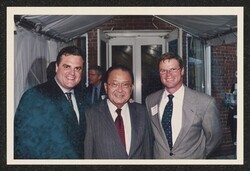 ["Caption: DKI with Mark Pryor, Democratic Senate candidate AK 2002. Photo from Mark Pryor 8/22/02. Stamp: Copyright Doug DeMark Photography."]