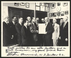 ["Signed on front: Best wishes to an able senator and a great American, my good friend Dan Inouye, Strom Thurmond, U.S. Senator - S.C."]