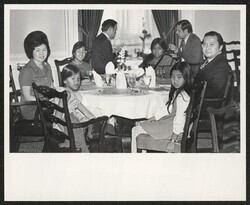 ["Caption: Winners of National Broadcast Journalism contest on elementary level. Miss Helene Nagata--teacher, Deborah Abellera, Laurel Lynn Argel, Debra Lynn Hose, Jan Kataoka (neighbor of George Inouye) from Kalanianaole School in Hilo, taken March 19, 197"]