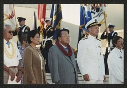 ["Caption: DKI at festivities honoring the recipients of the Medal of Honor, 2000. Photo from Thomas Woolsey of Roads Photography, 10/20/11."]