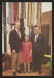 ["Caption: DKI with Katie and her dad Rodney Fierek. Photo from Katie, 2/8/91."]