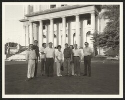 ["Information in title from back of photo: 1987, Managua, Nicaragua. Official group- Contra funding, sent by Pres. Reagan"]