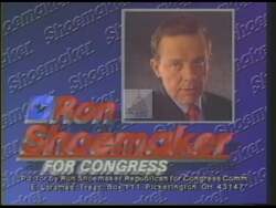 ["In this political advertisement, it highlights the rising costs since 1966 and points out that Clarence Miller, now in his 70s and the oldest member of Congress from Ohio, has been in office since then, suggesting that the district needs new leadership. It advocates for voting Ron Shoemaker, a Republican, as the fresh new leader for Congress."]