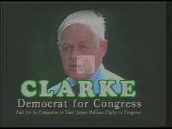 ["In this political advertisement, it is highlighted that Congressman Jamie Clark was awarded the Golden Bulldog for efforts to cut federal spending, eliminate waste, and reduce the deficit, a recognition rarely given to Democrats. It suggests that constituents should feel proud of Clark's fiscal responsibility."]