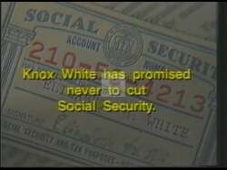 ["In this political advertisement, it is claimed that Liz Patterson is falsely accusing Knox White of wanting to cut Social Security, despite her own record showing she voted to reduce Social Security benefits on March 23rd. The ad accuses Patterson of distorting facts and playing politics with Social Security."]