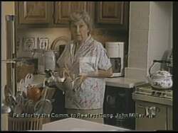 ["In a 1988 TV ad, Rhys Lindquist misleadingly criticizes John Ripin Miller, using disturbing and ominous imagery to falsely portray Miller as harmful to seniors. The ad inaccurately claims that Miller threatens Social Security and senior support, despite Miller's actual record of defending these policies. The commercial emphasizes fear and misinformation."]