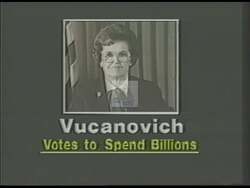 ["In the 1988 campaign ad, Jim Spoo is distinctly portrayed in a favorable light against Barbara Vukanovic. The ad showcases Spoo's commitment to economic responsibility and support for education, contrasting it with Vukanovic's less favorable record on financial management and educational support. Spoo's speeches and visual aids emphasize his successful policies, appealing to Nevada voters' needs and interests."]