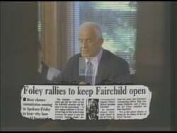 ["In a 1994 campaign ad, Democratic presidential candidate Thomas S. Foley passionately defends Fairchild Air Force Base at various hearings. Foley fervently emphasizes the base's crucial role in local employment and the economy, advocating vehemently against its closure to protect thousands of jobs. The ad showcases his dedication to preserving vital national infrastructure and livelihoods."]