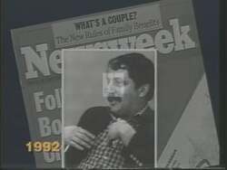 ["In the 1994 political TV ad for Ed Munster's presidential campaign, scenes depict a critical narrative against Congressman Sam Gatenson, underscoring allegations of misconduct and corruption. The ad features somber visuals of Munster, disgruntled constituents, and incriminatory texts, juxtaposing Gatenson's unethical behavior with a stern call to vote for Munster."]