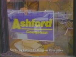 ["In the 1994 presidential campaign ad for John Bradley Ashford, scenes depict him engaging with supporters, shaking hands with diverse voters, and confidently addressing crowds from a podium adorned with campaign and American flags. Ashford portrays a trustworthy, sincere image, emphasizing his commitment and readiness to lead. Supporters are seen applauding throughout, underscoring his popularity and campaign momentum."]