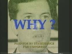 ["In the 1994 political TV ad for Ronald L. (Ron) Staskiewicz, the Republican candidate is portrayed as collected and issue-focused, contrasting sharply with his opponent, John Christensen. The ad comprises various scenes displaying Christensen���������s aggressive behavior ��������� shouting, throwing papers, and engaging in deceitful tactics ��������� emphasizing his unprofessionalism and tendency to engage in personal attacks, suggesting Staskiewicz as the composed, trustworthy choice."]
