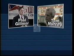 ["In a 1988 campaign ad, Republican Paul Eugene Gillmor debates vigorously against Democrat Tom Murray on tax policies, emphasizing his opposition to tax increases. Gillmor consistently illustrates his stance on fiscal restraint, contrasting it with Murray's support for \"revenue enhancement,\" which he argues equates to higher taxes. The ad highlights Gillmor's commitment to maintaining low taxes, referencing his record in Ohio."]