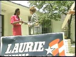 ["In her 1992 presidential campaign ad, Democratic candidate Laurie Williams presents a strong, hopeful vision for America. Speaking passionately at various events, she emphasizes the urgent need for political and congressional change. Surrounded by supportive crowds and campaign imagery, Williams inspires voter confidence and dedication, embodying optimism and readiness to lead."]