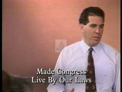 ["In the 1994 political TV ad, Democratic candidate Peter R. Deutsch passionately promotes legislative reforms and accountability. Through a series of scenes showing Deutsch confidently addressing political rallies, Congress, and the camera, the ad emphasizes his commitment to change, governmental reform, and community-focused principles, while symbolically featuring the Capitol to underline his legislative focus."]