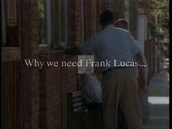 ["In the 1994 political TV ad for Frank D. Lucas, scenes show a man at a podium passionately speaking to an attentive community hall, emphasizing Lucas' local roots over \"distant connections.\" Other shots contrast Lucas with a debated opponent labeled as a \"detached Washington insider,\" reinforcing the theme of local versus outsider candidates."]