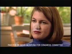 ["The 1994 political ad for Republican candidate David Martin McIntosh showcases him as a dedicated family man and local hero in Indiana. Scenes feature him addressing supportive crowds, exemplifying strong community and family values, and standing with political figures like Dan Quayle, reinforcing his commitment and patriotic engagement."]