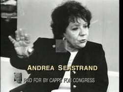 ["The 1996 political TV ad for Democratic candidate Walter H. Capps features a strong rebuttal against Republican Andrea Seastrands criticisms concerning the death penalty. While Seastrand uses this topic to deflect from her own controversial policies, Capps clarifies his supportive stance on the death penalty, directly addressing and countering Seastrand's misleading attacks."]