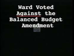 ["The 1996 political TV ad for Anne Meagher Northup depicted her emphasizing her independent political stance, specifically opposing longer prison sentences and manipulated voting. Throughout various scenes, Northup confidently spoke to the camera in a professional setting, promoting independent thinking and aligning herself with voters' concerns against prescribed voting behaviors and policies."]