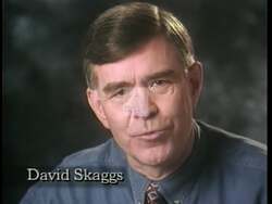 ["In the 1996 campaign ad, Democratic candidate David Evans Skaggs passionately advocates for increased education investment. Featuring scenes in congressional settings, classrooms, and community events, Skaggs emphasizes the importance of supporting public education and enhancing student loans. He is consistently portrayed as a committed and sincere proponent of educational reform."]