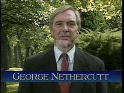 ["The 1996 campaign ad for George R. Nethercutt features him promising significant government spending cuts, welfare reform, and a commitment to responsive representation. Nethercutt, seen speaking directly into the camera, emphasizes his dedication to fulfilling these pledges, focusing on practical governance reforms and closer connections with constituents."]