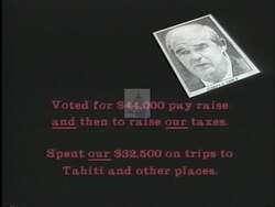 ["The 1992 political TV ad for Republican candidate Peter I. Blute sharply criticizes incumbent Joe Early, portraying him as disinterested and ineffective. Using scenes of a discontent audience and contrasting images of Blute's engagement and dedication, the ad promotes Blute as a hardworking, reform-oriented alternative committed to addressing constituent concerns."]