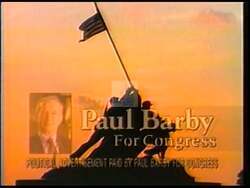 ["Paul M. Barby's 1996 presidential campaign ad focuses on reducing U.S. military expenditure overseas to prioritize domestic funding. Throughout the ad, Barby appears solemn and resolute, advocating for fiscal responsibility and emphasizing America's financial burdens. The ad features patriotic imagery, including U.S. flags and historical photos, to underscore his message of national prioritization and financial independence."]