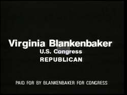 ["The 1996 political ad for Republican Virginia Blankenbaker focuses on her firm advocacy for disciplined and safe school environments, devoid of drugs and gangs. Throughout various scenes, she is seen speaking both sternly and passionately in classrooms and at podiums, surrounded by educators and parents, emphasizing the urgency of her platform on school safety."]