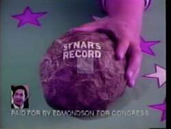 ["The 1992 political ad for William Andrew (Drew) Edmondson, targeting his opponent Mike Sinar, portrays Sinar as deceptive and untrustworthy. Using the metaphor of a shell game, the ad visually emphasizes Sinars alleged political deception and evasion, spotlighting his controversial actions and inconsistent voting record, accentuating his manipulation and unethical behavior."]