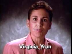 ["In the 1992 political TV ad, Democratic Party candidate Virginia Eroon passionately advocates for political term limits and governmental reform throughout various settings, including town hall meetings and direct addresses to the camera. Scenes showcase Eroon's confident demeanor as she rallies support for her congressional campaign, emphasizing political change and reform to captivated audiences."]