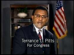 ["In the 1992 campaign ad, Congressional candidate Terrance Pitts passionately addresses constituents in Milwaukee's 5th District. Throughout various scenes, he promotes unity, experienced leadership, and pledges concrete solutions to local challenges. Standing confidently, Pitts promises to address a range of pressing issues with conviction and dedication to betterment."]