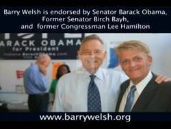 ["In the 2008 political ad, Democratic candidate Barry Welsh earnestly addresses voters, focusing on the urgency of addressing fossil fuel dependence and advocating for robust green policies. Throughout the ad, Welsh contrasts his environmental stance with his opponent's, emphasizing the need for immediate political choices and thoughtful leadership to navigate these pressing national issues."]