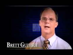 ["In his 2008 campaign ad, Republican Party candidate Brent Guthrie confidently addresses the camera, earnestly refuting false claims about job outsourcing in his family business. Throughout the ad, Guthrie appears stern and sincere, dismissing the accusations and expressing frustration over the misleading political claims targeting him."]