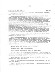 ["This document represents one part of a larger log kept by Stephen Horn during discussions about the Civil Rights Act of 1964."]