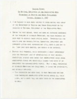 ["Talking points of Senator Dole on \"National Employment of the Handicapped Week\" to the Department of Housing and Urban Development. He discusses barriers to employment faced by Americans with disabilities and congressional efforts to remove architectural, social, and transportation barriers."]