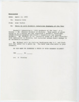 ["The memorandum includes correspondence, a daybook, photograph approvals, and background information."]