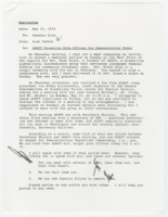 ["Dole and other party leaders are asked to meet with members of ADAPT, a disability rights advocacy group. Background information about the group and the letter from the ADAPT organizer are provided."]