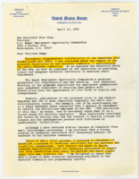 ["Letter to Chairman Evan Kemp from Senator Bob Dole welcoming the Equal Employment Opportunity Commission's decision to make a technical assistance program available to small businesses."]