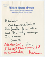 ["A small handwritten note and letter about the 1995 Henry B. Betts Award"]