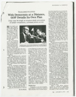 ["Photocopy of an article from the Congressional Quarterly by Jon Healey titled \"With Democrats at a Distance, GOP Details Its Own Plan.\""]